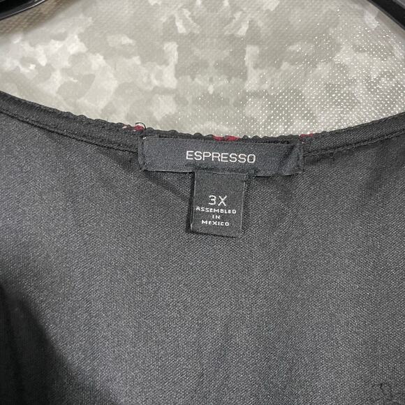 Espresso Women's Plus Size Blue Patterned Boho Peasant Dress - Size 3X - Midi - Picture 4 of 6